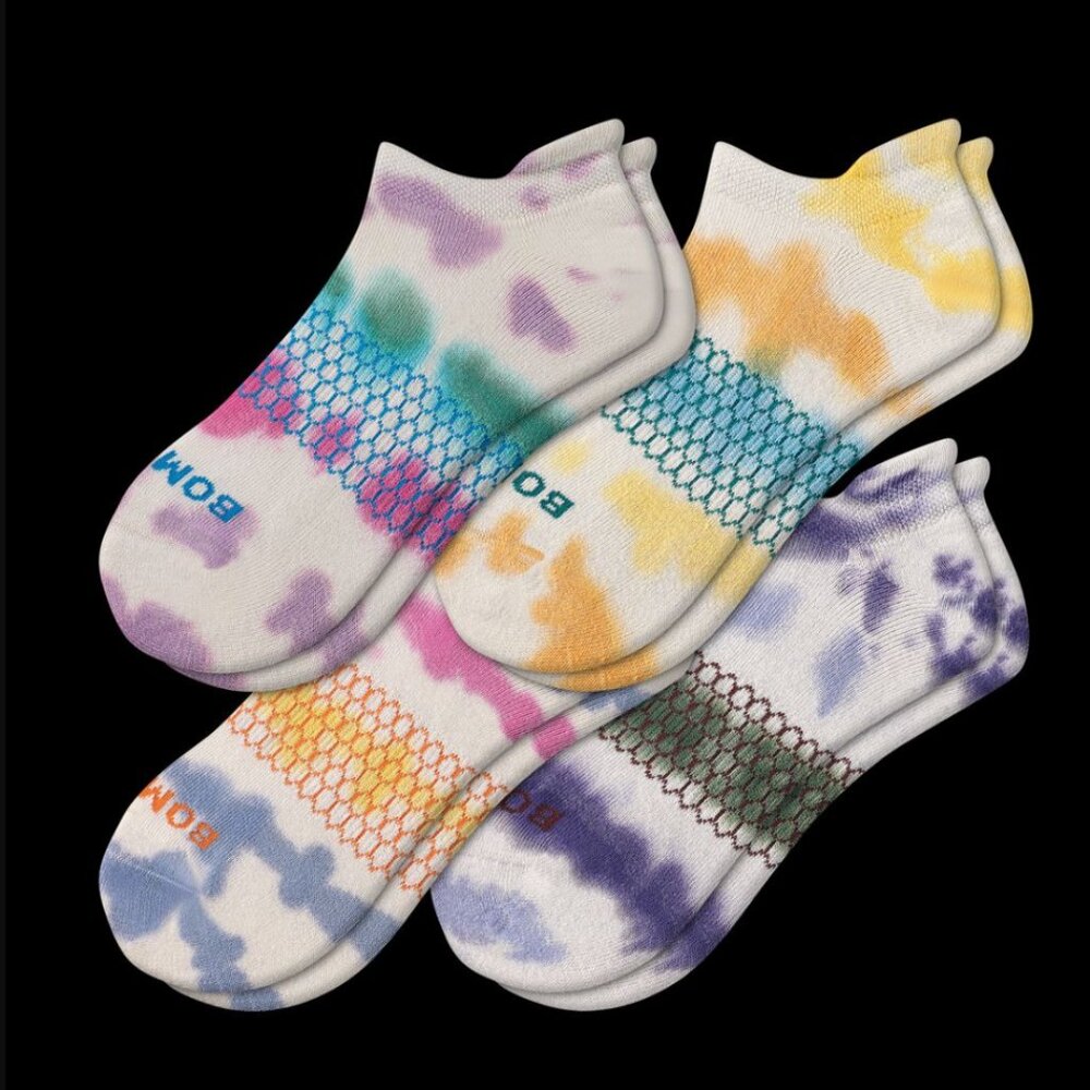 Bombas Women's Tie Dye Ankle Sock 4-Pack NWOT Medium